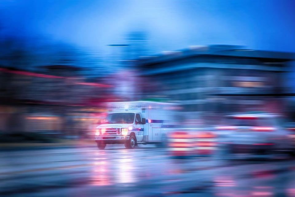 ambulance driving at high speed